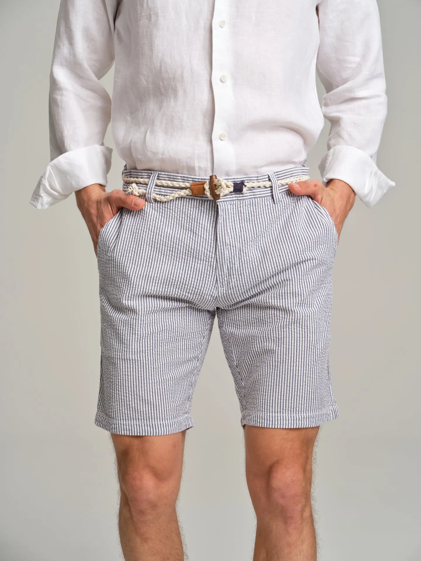 Respekt' Seersucker bermuda shorts
