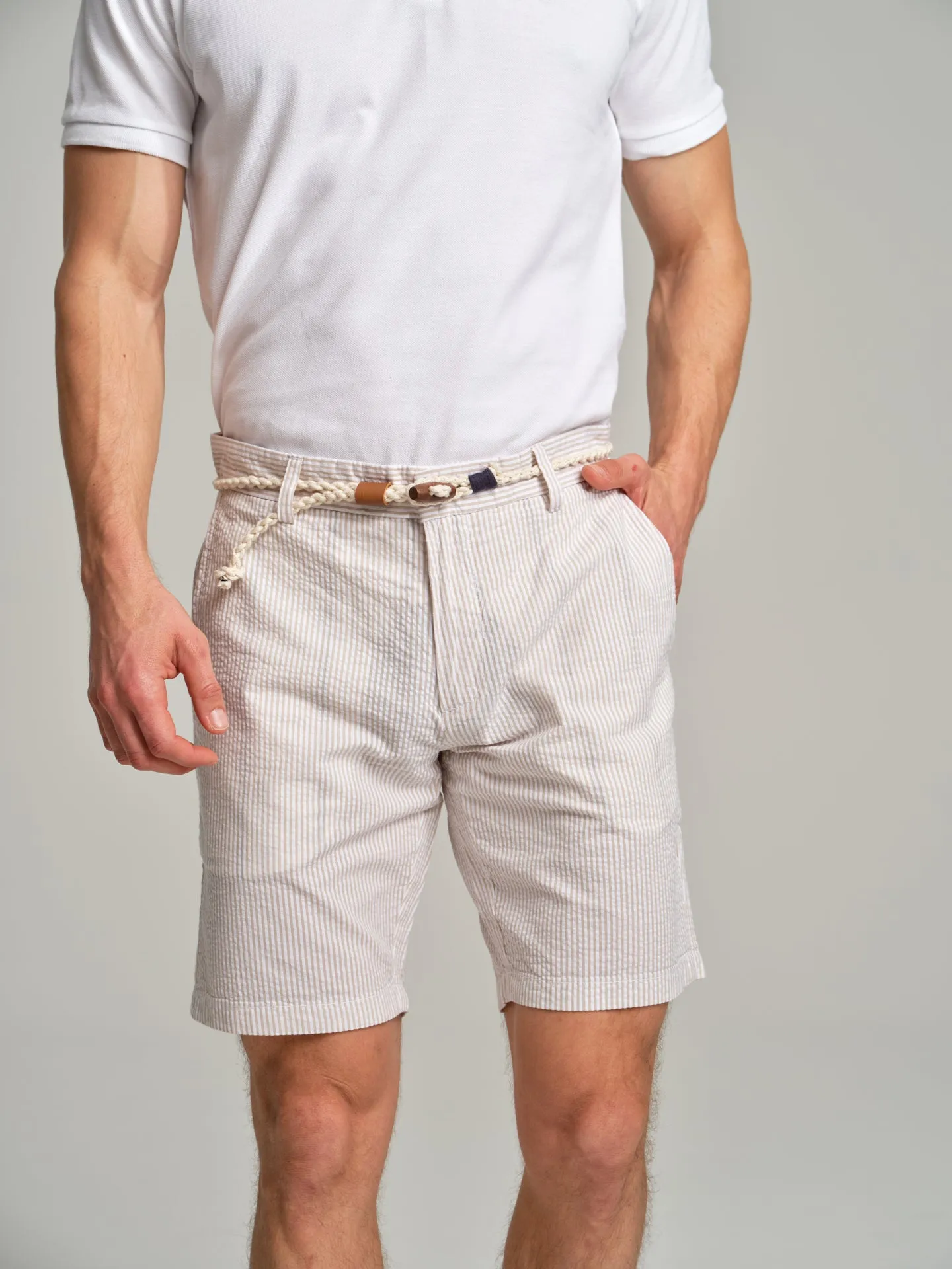 Respekt' Seersucker bermuda shorts
