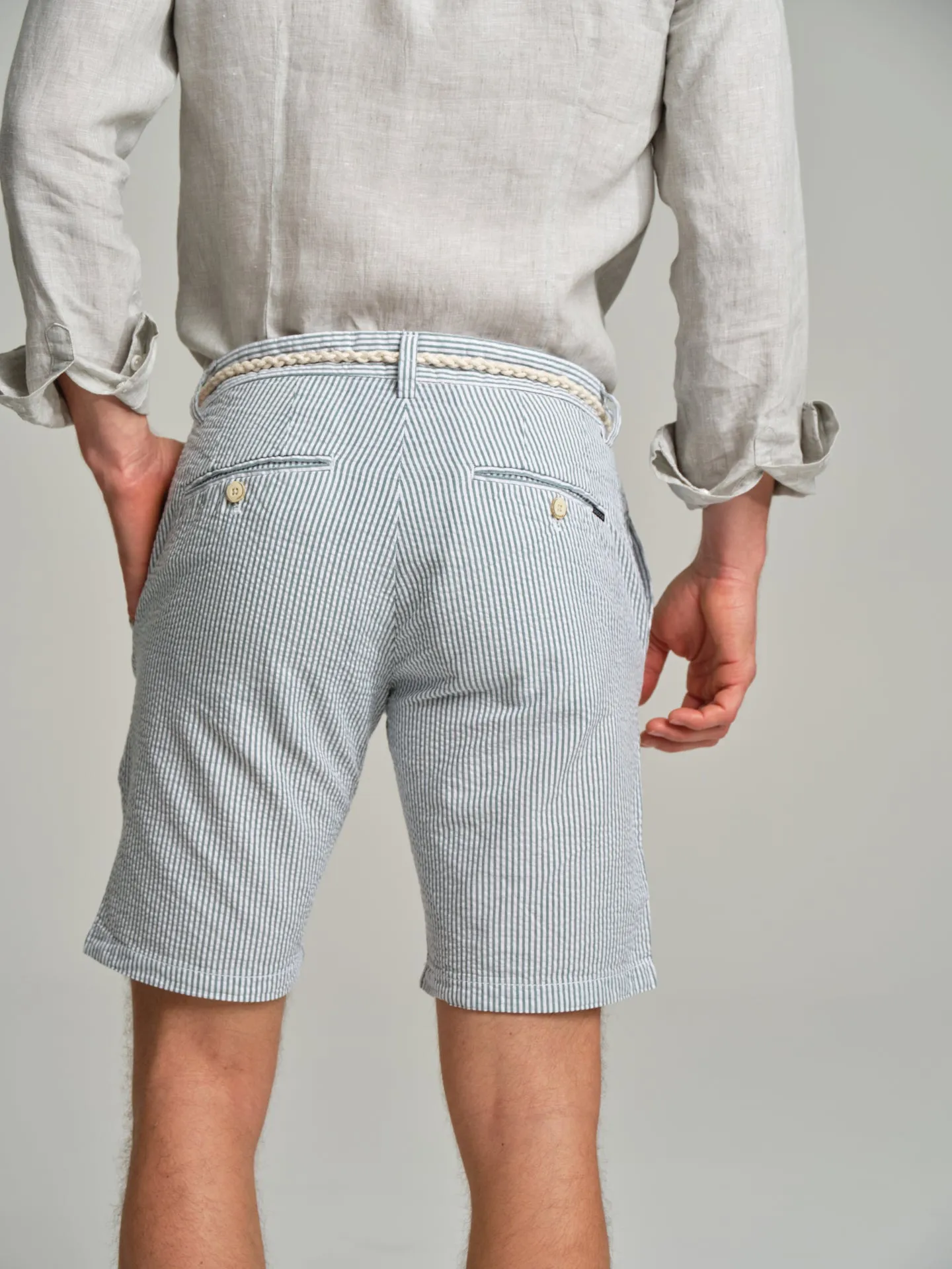 Respekt' Seersucker bermuda shorts