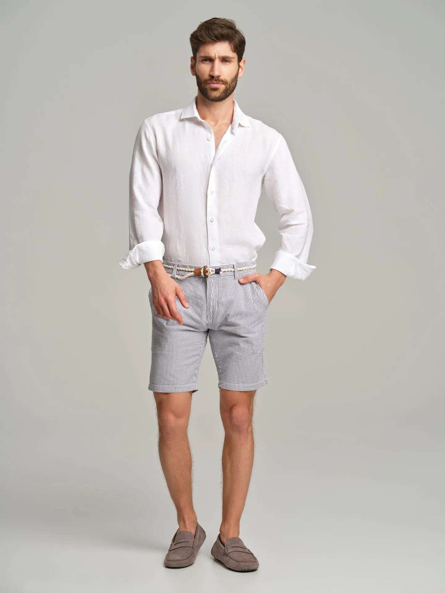 Respekt' Seersucker bermuda shorts