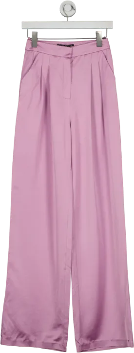 SELMACILEK Purple Wide Leg Satin Pants UK XS