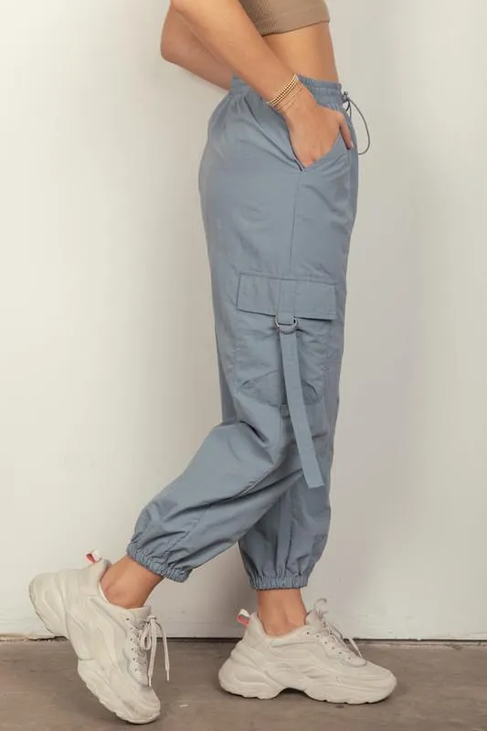 Solid Woven Cargo Pants