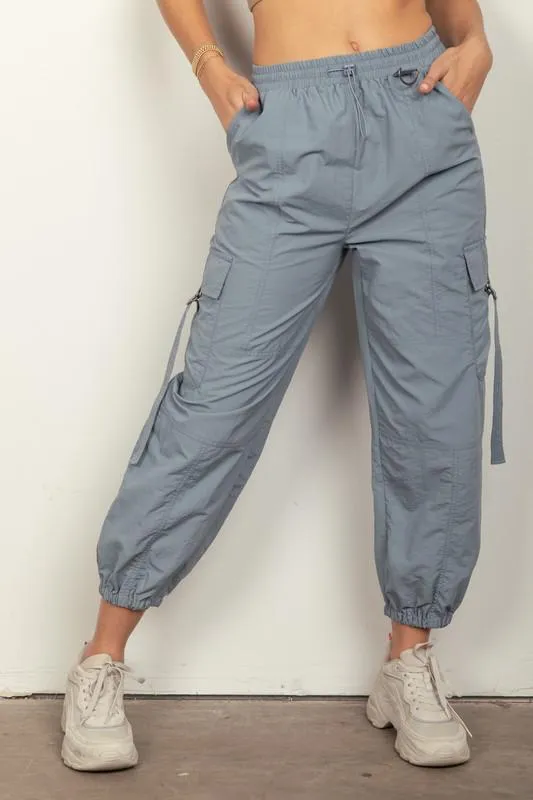 Solid Woven Cargo Pants