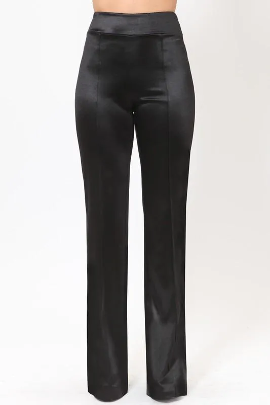 VIVIANNE SATIN PANT - BURGUNDY