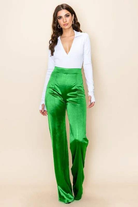 VIVIANNE SATIN PANT - BURGUNDY