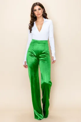 VIVIANNE SATIN PANT - Emerald