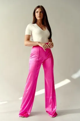 VIVIANNE SATIN PANT - Fuchsia