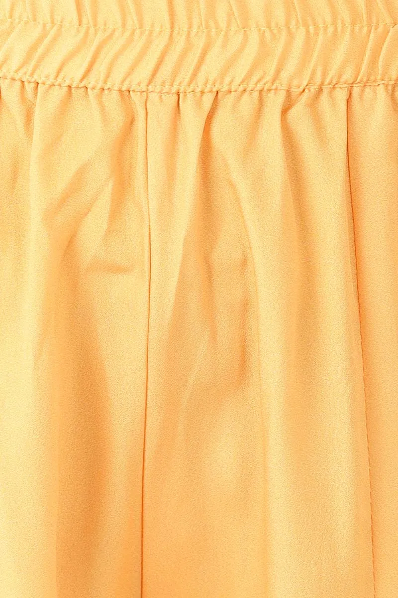 Yellow Crepe Bandhani Printed Straight Kurta Palazzo Set
